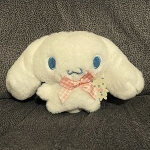 Pink Plaid Bow Cinnamoroll Plush Keychain (4”)